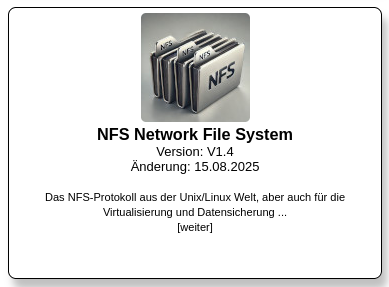 Informationen zum NFS, dem Network File System von Unix und Linux.