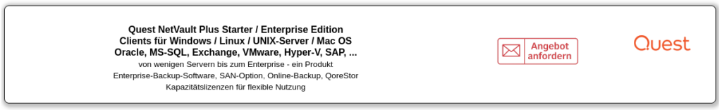 Angebot Quest NetVault auf storitback.de