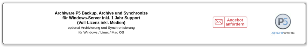 Angebot Archiware P5 auf storitback.de